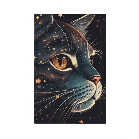 Cat Face Starry Cute Kitty Light Switch Cover Decorator No Device Blank Wall Plate 1-Gang Receptacle Outlet Decor