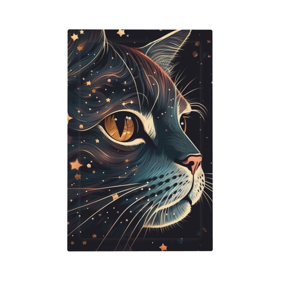 Cat Face Starry Cute Kitty No Device Blank Wall Plate 1 Gang Decorative Electrical Outlet Light Switch Cover Switchplate