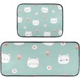 thumbnail image 1 of Cat Face with Ice Cream Kitchen Rug Mats 2PCS Non Slip 47" x 20" + 28" x 20" Kitchen Carpet Floor Mat Hallway Rugs Anti Fatigue Doormat Home Decor, 1 of 7