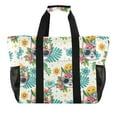 thumbnail image 1 of Cat Faces with Flowers Reusable Grocery Bags with Handle Side Pocket Waterproof Shopping Portable Tote, 1 of 8