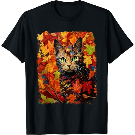 Cat Fall Season Fashion Clothes Color T-Shirt