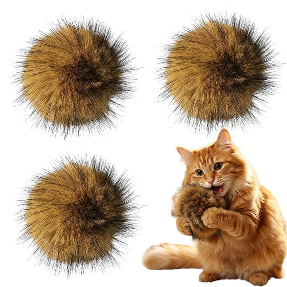 Cat Faux Rabbit Fur Ball, 2026 New Soft Rabbit Fur Catnip Balls, Washable & Fun to Chase for Exercise and Bonding, Fluffy Catnip for Indoor Cats