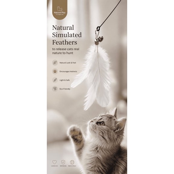 Cat Feather Teaser Stick with Sucker Base