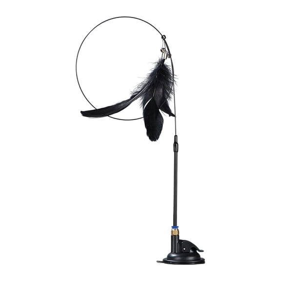 Cat Feather Teaser Wand Toy With Suction Cup,Interactive Play Stick With Bells,Flexible Steel Rod Training Tool,Hands Free Exercise Toy,Multi Mode Interactive Training Toy For Indoor Cats