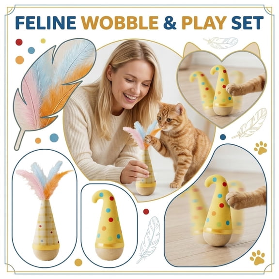 Cat Feather Toy 1 Pack Interactive Self Play Cat ToyforBored Indoor Adult Cats, Cat EntertainmentforIndoor Cats, Engaging Feline AccessoryforDaily Play