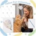 thumbnail image 1 of Cat Feather Wand, Feather Cat toy, 15 in Durable Rod, Cactus Textured Grip, Bell Rattle, Enrichment for indoor Cats, Pastel Multitone, 1 Pc (167 Chars), 1 of 5