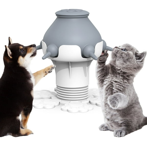 Cat Feeder, 300ml Puppy Milk Feeder Puppy Nursing Station Puppy Milk Bottle Milk Bowl with 5 Nipple Puppy Feeder for Kittens Puppy Rabbits Cat Dog Pet