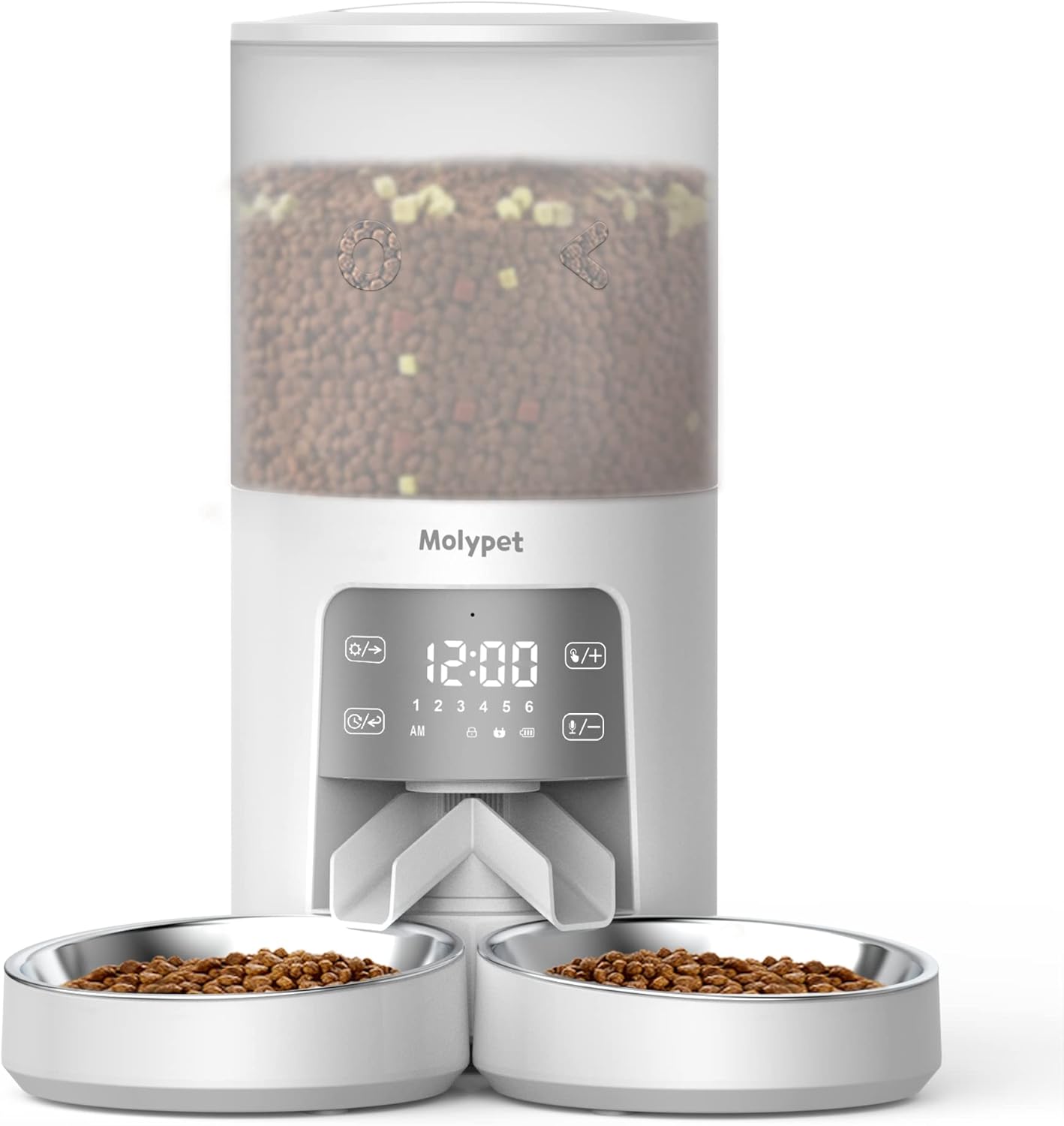 Cat Feeders for 2 Cats 6L Cat Food Dispenser with Double Bowls