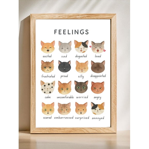 Cat Feelings Chart Wall Art Print