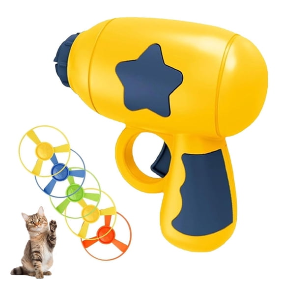 Cat Fetch Toy, Cat Fetch Launcher Toy Gun with 5 Propellers – Interactive Training Tool for Kitten Chasing & Hunting