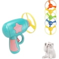 thumbnail image 1 of Cat Fetch Toy, Interactive Kitten Flying Disc Launcher Toy with 5 Colorful Flying Propellers for Cat Enrichment, Flying Saucer Toy for Cats for Training and Chasing (Blue), 1 of 12