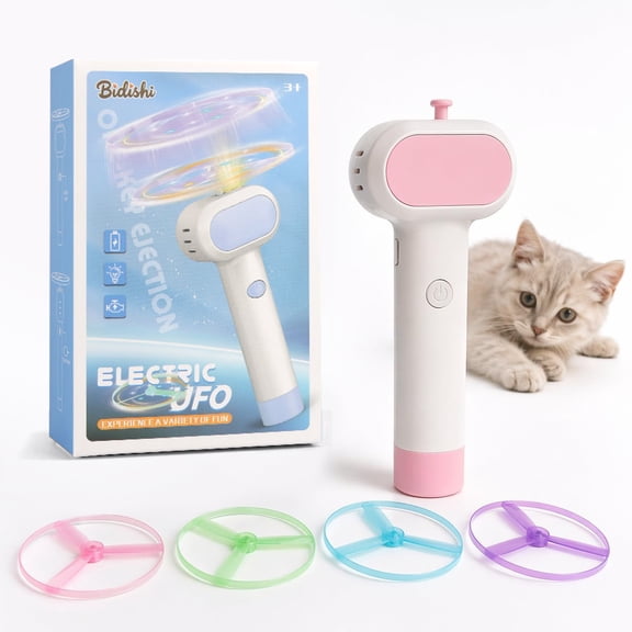 Cat Fetch Toy, One-Touch Automatic Launcher, Up to 20m Range, No Winding Needed, USB-C Rechargeable Flying Disc Toy, Interactive Cat Toy, Indoor Outdoor Use
