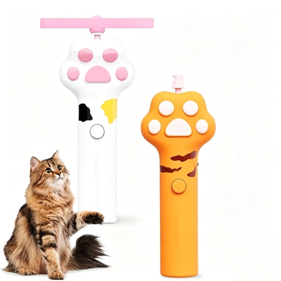 Cat Fetch Toy, Rechargeable Flying Disc Launcher with 6 Flying Discs noctilucent, Cat Interactive Hunting Toys for Outdoor & Indoor
