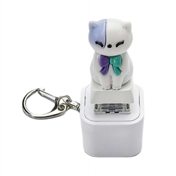 Cat Fidget Toy,Keyboard Decompression Keychain,Mechanical Key Button Clicker Toys Mini Sensory Toy Anxiety and Stress Relief