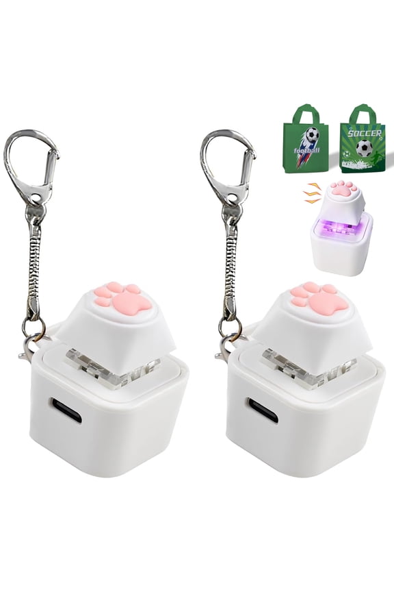 Cat Fidget Toy, Rechargeable Keyboard Fidget Toy with Colorful Lights & Sound, Portable Anxiety Relief Fidget Keychain for Bags Purses Backpacks