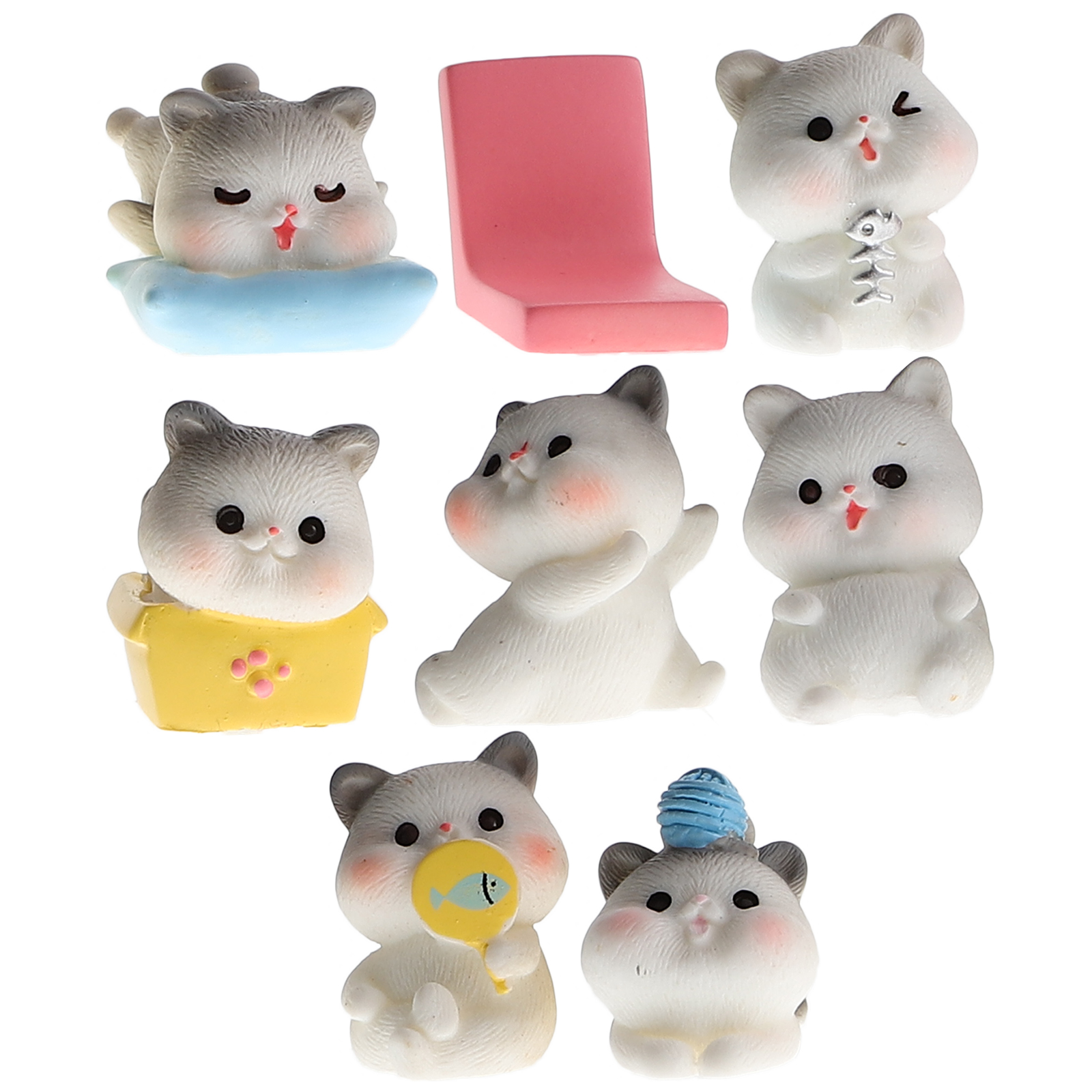 Cat Figurines Animals Figures Desktop Small Ornaments DIY Diaper Bag ...