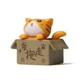 thumbnail image 1 of Cat Figurines Exquisite Lovely Gardening Doll Solid Model Creative Micro Landscape Cardboard Box Cat Mini 3D Cartoon Animal Models Desktop Ornaments, 1 of 8