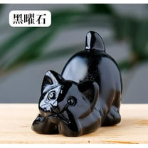 Cat Figurines for Lovers Sculptures Home Decor Office Black