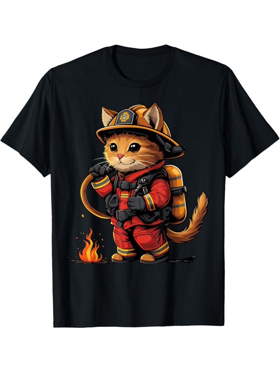 Cat Firefighter T-Shirt