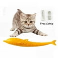 thumbnail image 1 of Cat Fish Shape Toothbrush Catnip Pet Dental Grooming Washing Tooth Brush Silicone Molar Stick Teeth Cleaning Toy for Cats Dropsh Yellow, 1 of 5