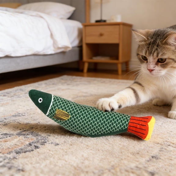 Cat Fish Toy, Catnip Crinkle Sound, Soft and Durable, Interactive Kitten Kicker for Indoor Kitty Exercise for All Breeds