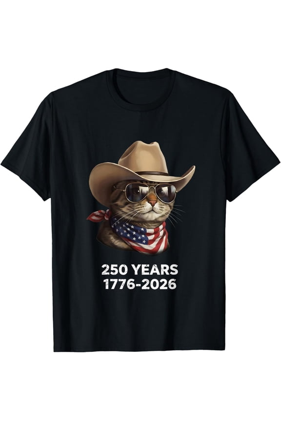 Cat Flag 250 Years 1776-2026 250th Birthday Mens T-Shirt