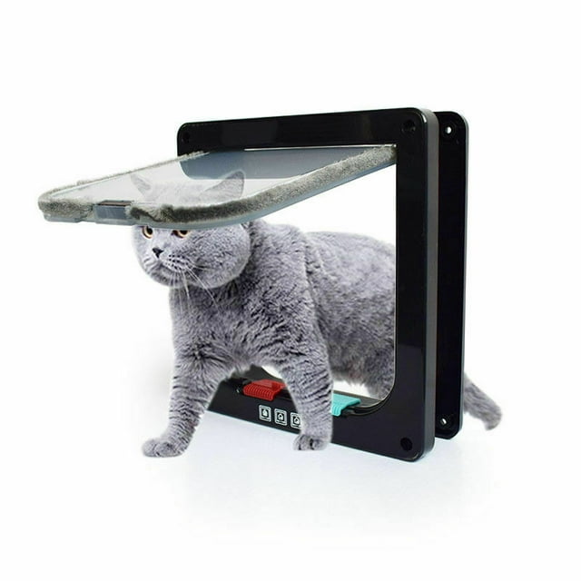 Cat Flap Door Pet Door with 4 Way Lock for Cats, Kitties and