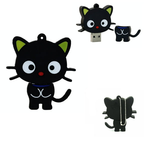 Cat Flash Drive - 16 GB Thumb Drive - USB Flash Drive - Pen Drive - Cartoon Characters (Black Cat)