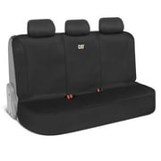 CAT FlexFit  Black Rear Seat Cover for Car, Truck & SUV - Durable Canvas 60/40 Split Bench Back Car Seat Cover, Back Seat Protector, Car Interior Accessories
