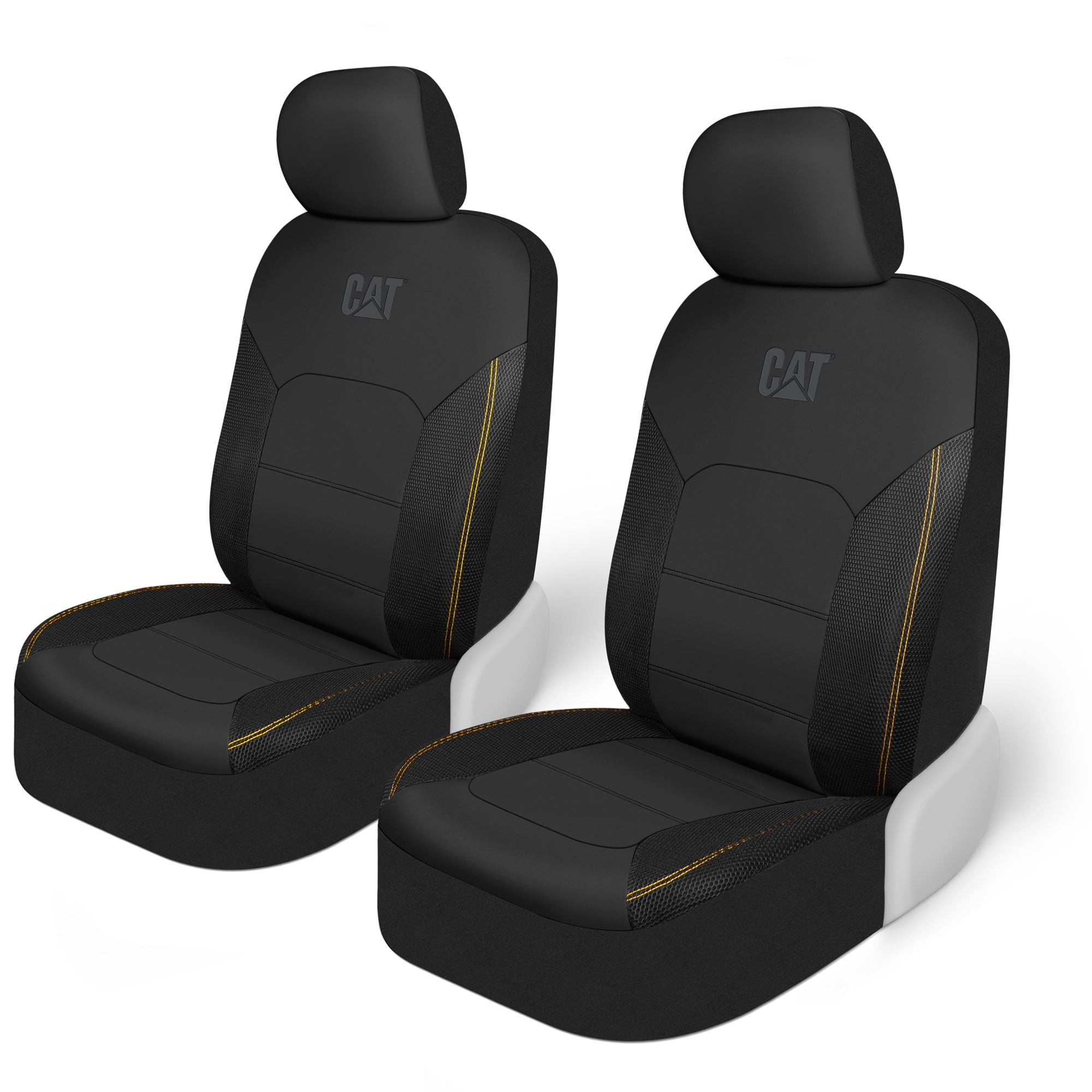 Cat FlexHybrid Black Car Seat Covers PU Mesh Breathable Heavy Duty PU Leather 3D Mesh 2 Piece Automotive Protectors Walmart