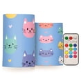 thumbnail image 1 of Cat Flickering Flameless Candles Battery Operated with Remote Timer LED Pillar Candles Set of 2, 1 of 7