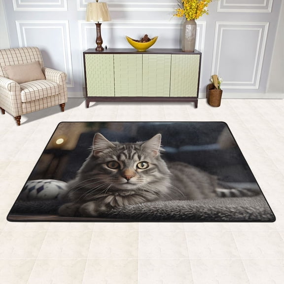 Cat Floor Sofar Area Rug Washable 72 x 48 Floor Carpet Mat Non Slip for Bedroom Living Room Kids Room Home Decor