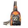 Cat Flowers Crossbody Bags Backpack Chest Bag Shoulder Bag Waist Bag