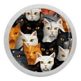 thumbnail image 1 of Cat Fluorescent Drawer Pulls with Screws: Round 4-Pack of Glow-in-the-Dark Knobs for Cabinets, Wardrobes, and Dressers - Furniture Decor with Added Style and Practicality, 1 of 6