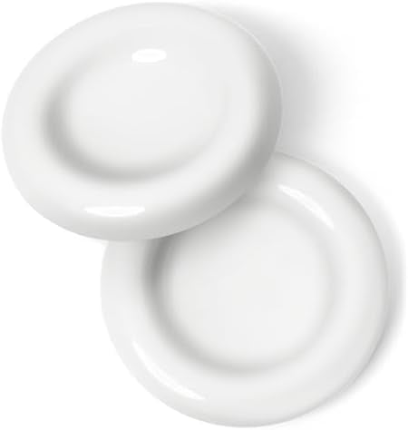 Cat Food Bowl, Ceramic Bowls for Indoor Cats, No Spill Cat Feeding Bowl, Whisker Stress Free Kitten Bowls, Non Skin Pet Bowls for Food and Water (Torus - Set of Two, White)