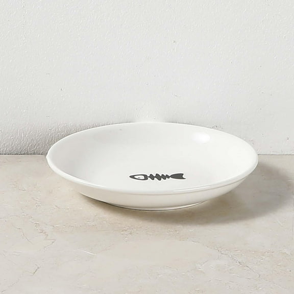 Cat Food Bowl, Raised Cat Bowls and Water, Ceramic Elevated Pet Dishes Bowls with Stand,Cats and Small Dogs Bowls , Plate