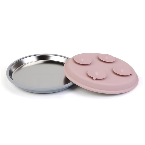 Cat Food Bowls 2 Pack, Wide and Shallow Stainless Steel Cat Bowls with Non-Slip Bottom, Metal Whisker Friendly Pet Dishes for Dry, Wet and Can Food