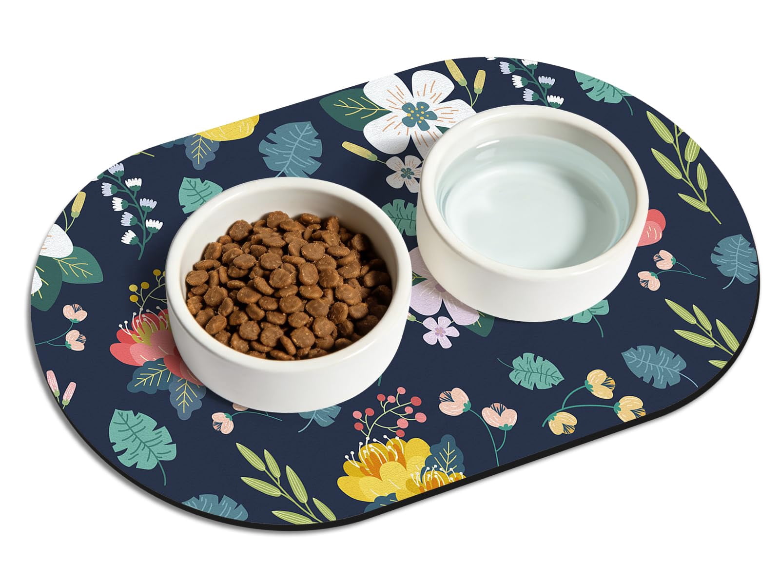 Cat Food Mat Small - 20''x12'' Absorbent Cat Feeding Mat, Pet Water ...