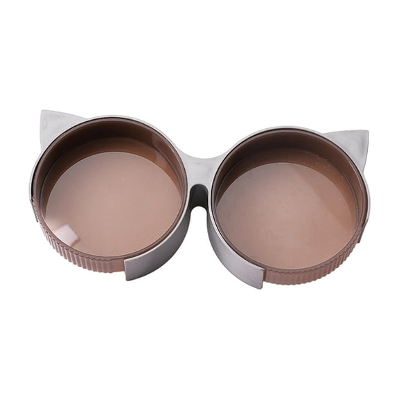Cat Food and Water Bowl Set Easy to Clean Dishes Cat Feeder Double Pet Food Bowl Gray