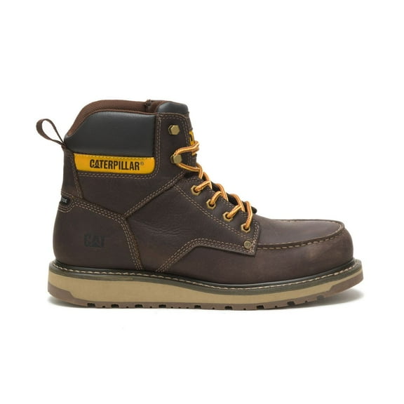 Cat Footwear Calibrate Steel Toe Construction Boot, Mens Leather Brown, 8.5
