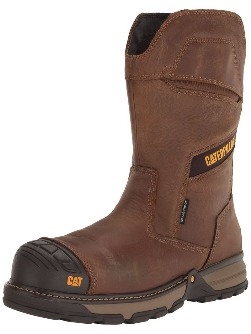 Men\'s Cat Excavator  Steel Toe Caterpillar Size 10 Wide Leather Work Boots Paint Caterpillar Men main image 3