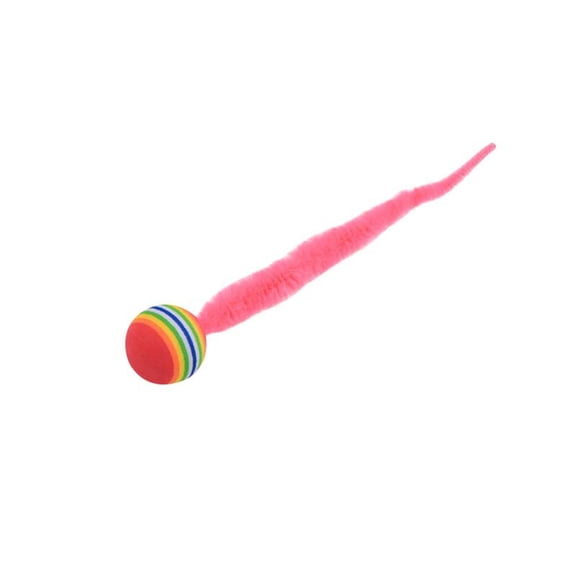 Cat For Indoor Cats Cat Bouncy With Tail Cat Toy Cat Worm Toy With Bell, 8.66 inch, Pink 1PCS
