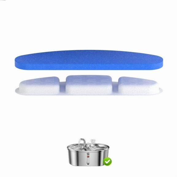 Cat Fountain Filter Replacement for Automatic Pet Water Fountain, Stainless Steel Cat Water Fountain Filters, Triple Filtration System, Activated Carbon Filters WF140