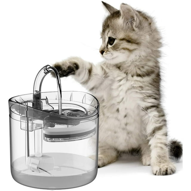 Cat Fountain Pet Dog Water Dispenser,Clear Large Filtered Cats Drinking Fountains 1.8L,Automatic