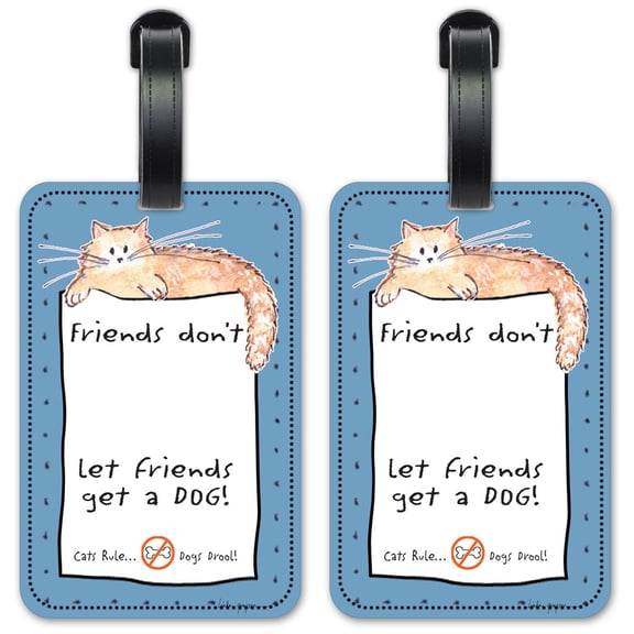 Cat: Friends - Luggage ID Tags / Suitcase Identification Cards - Set of 2