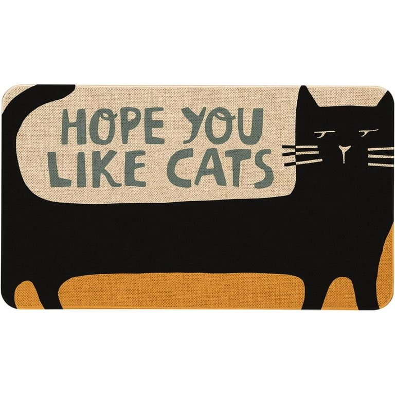 https://i5.walmartimages.com/seo/Cat-Front-Door-Mat-30-X-17-Inch-Black-Cat-Doormat-Indoor-Outdoor-Funny-Floor-Mat-Non-Slip-Rubber-Hope-You-Like-Cats-Welcome-Mats_b5b40ae4-2eb4-4faa-88d5-29904d52f38e.b390e5f0875a83e9b2b1958a7815d52b.jpeg?odnHeight=768&odnWidth=768&odnBg=FFFFFF