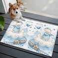thumbnail image 1 of Cat Front Door Rugs 2x3 ft Cartoon Blue Hat Cat Cloud Train Track Bird Toys Small Rug for Entryway Non Slip Washable Bathroom Door Mat Absorbent Floor Mat for Indoor Entrance, 1 of 9