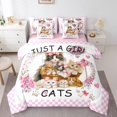 thumbnail image 1 of Cat Full Bed in a Bag 7 Piece Cute Cartoon Cat Print Bedding Sets for Cat Lovers Comforter Set with Sheets Funny Cute Cats Bed Set Kawaii Cat Themed Sheets, 1 of 5