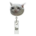 thumbnail image 1 of Cat Funny Expression Badge Reel - Retractable Acrylic ID Holder with Clip | Cute Badge Clip for Nurses, Teachers, Office Workers & Professionals | Cat Lovers Gift for Vet Tech, Nursing Students, 1 of 6