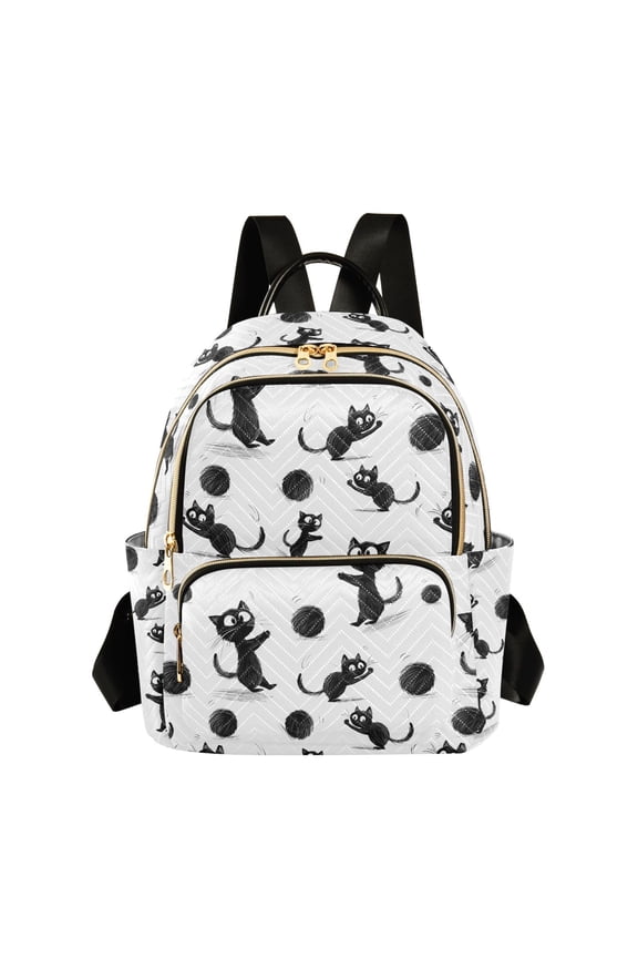 Cat Fur Ball Fashion Backpack for Women Lightweight College Travel Casual Daypack